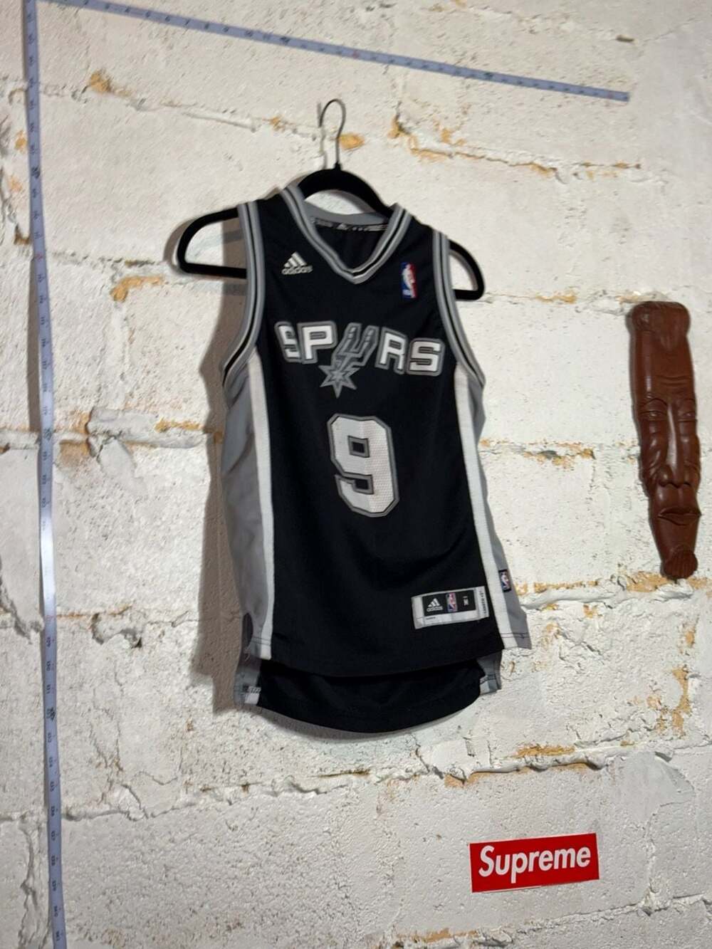 Adidas NBA San Antonio Spurs Tony Parker #9 Youth Medium Jersey Black - Picture 3 of 15